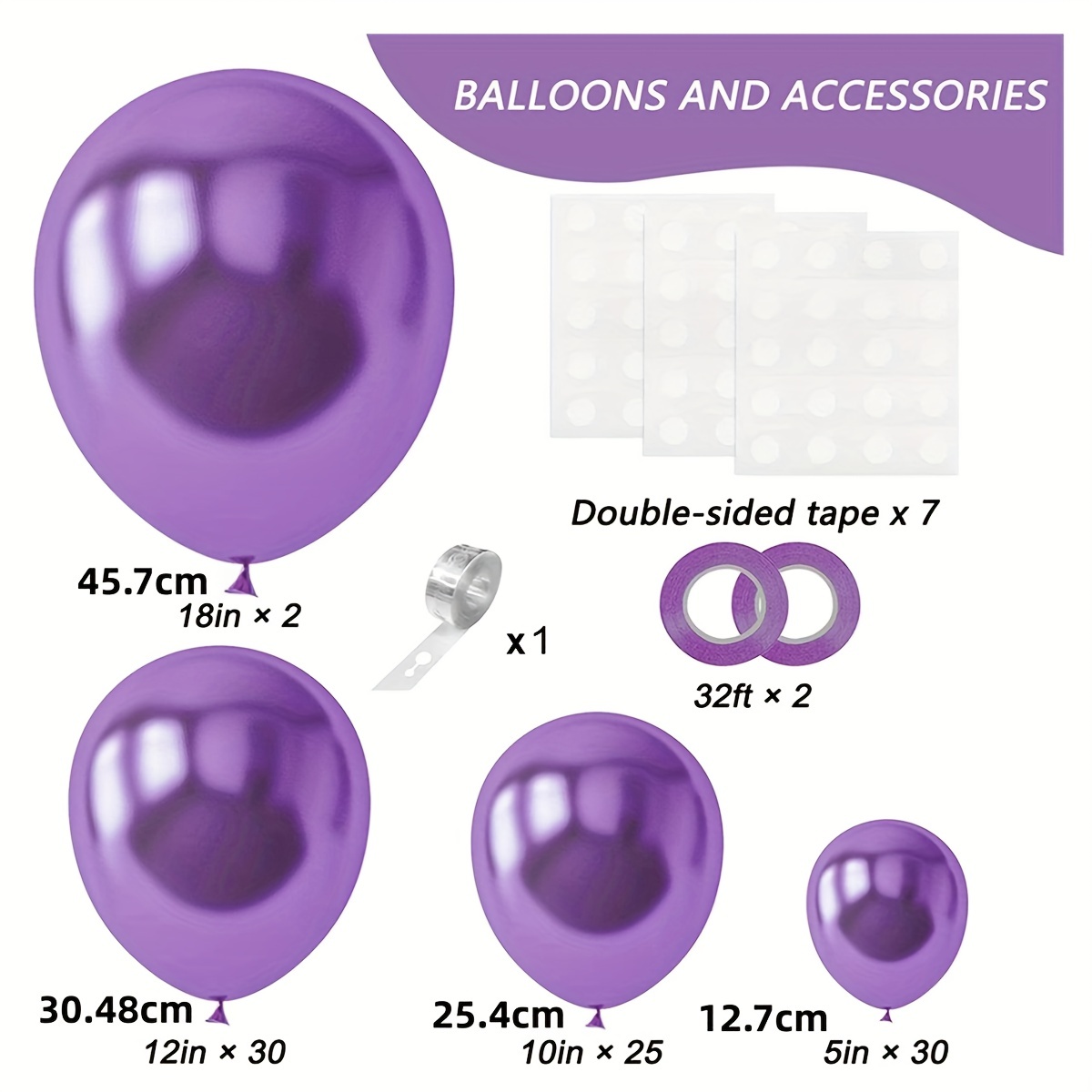 94pcs, Maca Violet Métal Violet Ballon Chaîne Thème Fête Fête Danniversaire  Décoration Ballon Ensemble - Maison Et Cuisine - Temu Switzerland