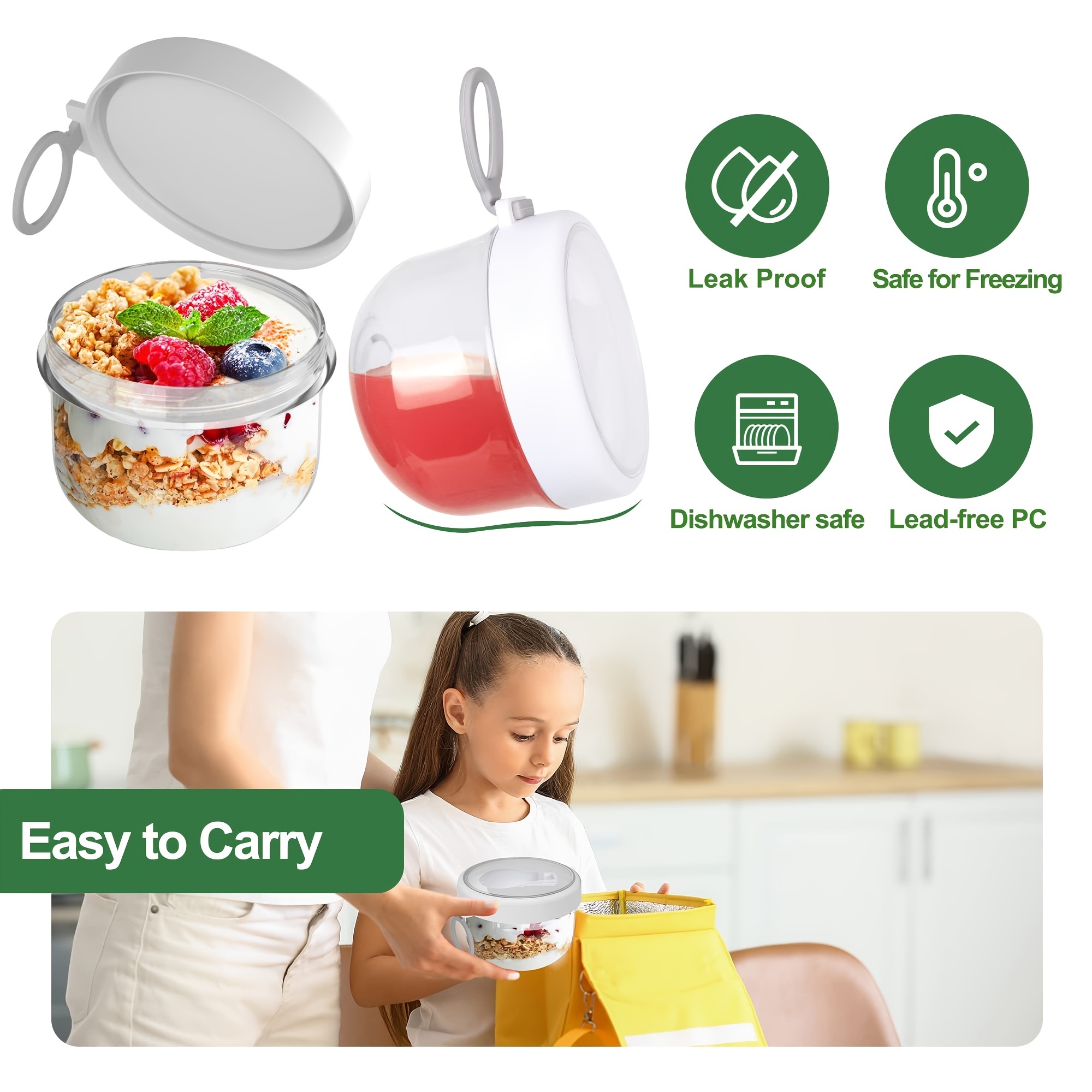 Leak Proof Food Jar Portable Breakfast Cups