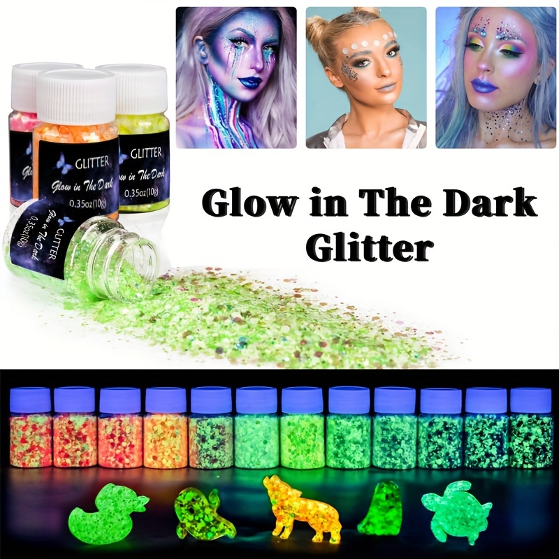 Glow In The Dark Glitter Luminous Chunky Nail Art Glitter - Temu