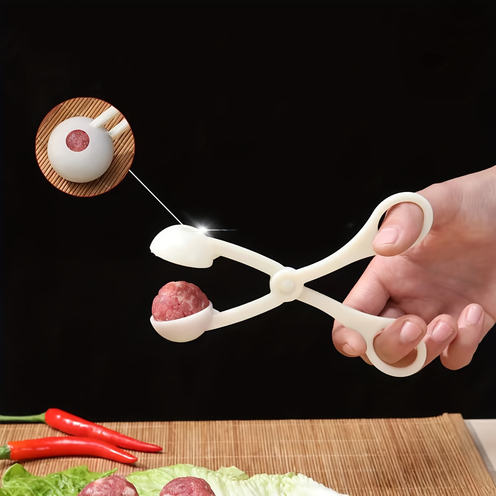 Meat Ballers Maker, Stainless Steel Rice Ball Making Tongs, Meatball Scoop,  Meatball Clip, None-stick Food Clip, Cookie Dough Scoop, Diy Fish Ball  Mold, Ice Cream Ball Makers, Kitchen Tools - Temu