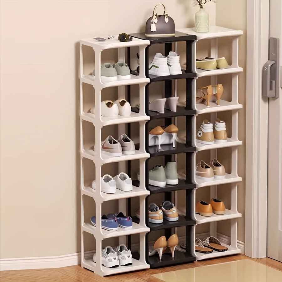 Multi-tier Plastic Foldable Shoe Rack, Stackable Detachable Shoe Rack,  Household Space Saving Storage Organizer For Entryway, Hallway, Bedroom,  Living Room, Home, Dorm - Temu