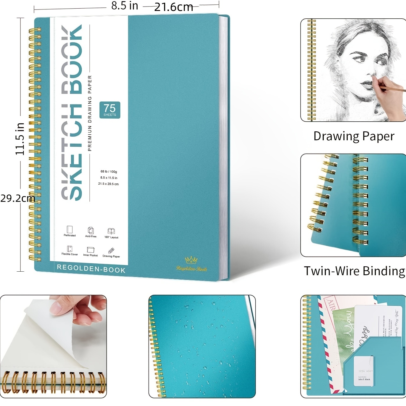 9 x 12 Mixed Media Paper Pad Sketchbook, 2 Pack, 60 Sheets, 98