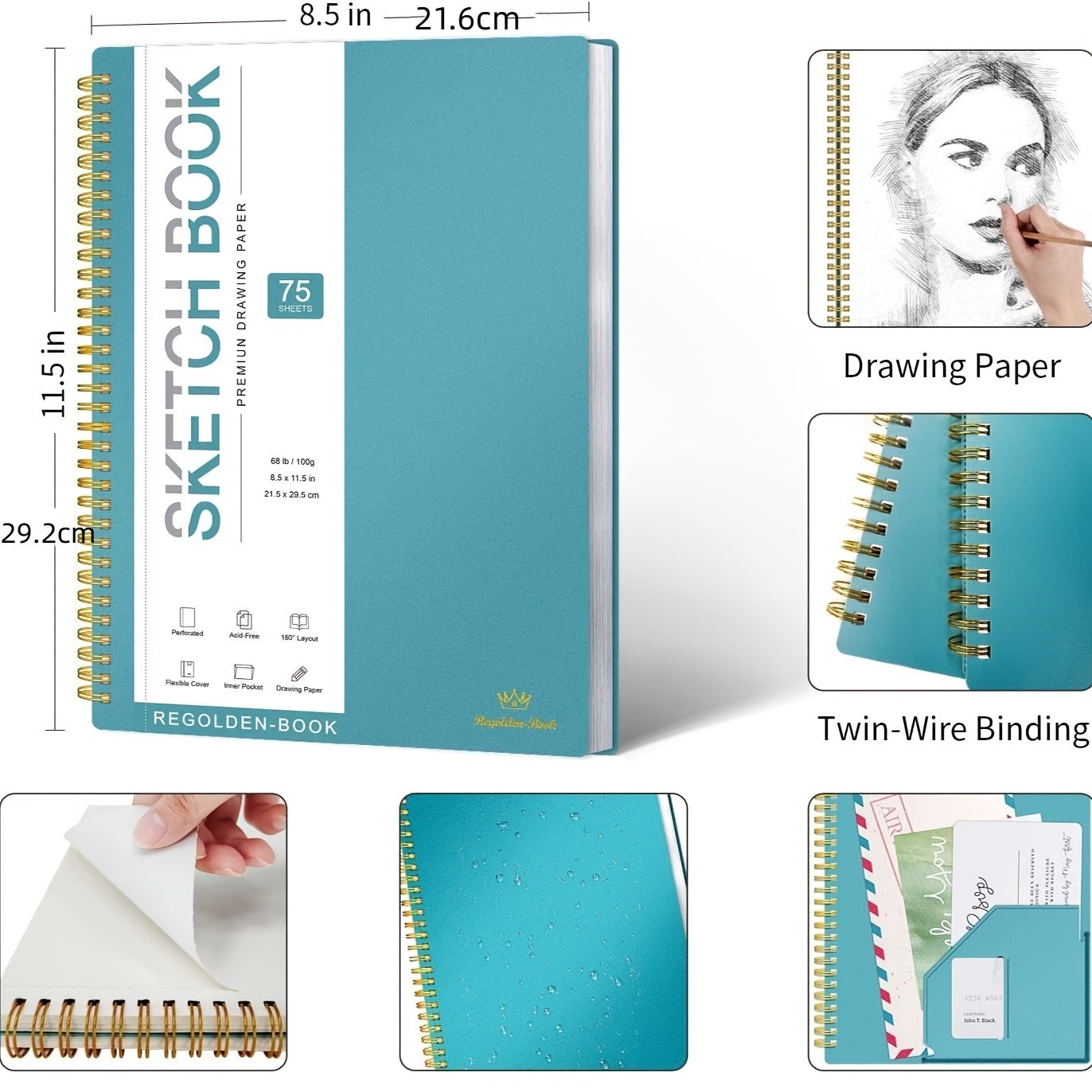 A4 Sketch Book Mixed Media Sketchbook With Tearable Thread - Temu