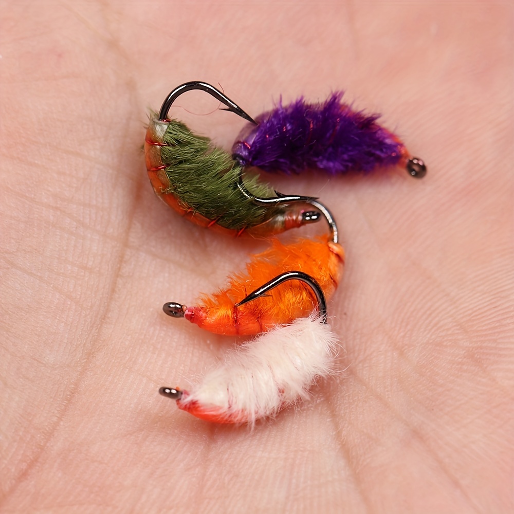 Scud Bug Worm Nymphs Flies Barbed Hook Trout Fishing - Temu
