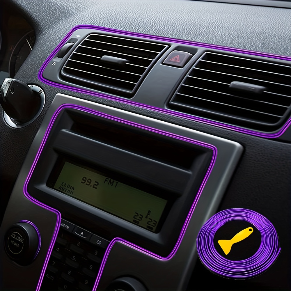  Estune 14PCS Purple Car Accessories Set Leather Car