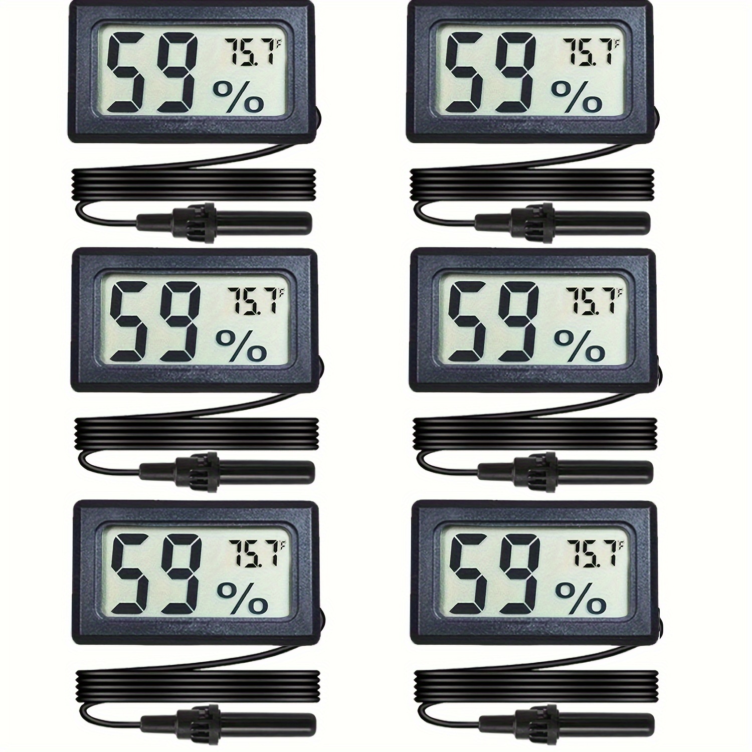 Mini Hygrometer Thermometer Meter With Probe, Digital Lcd Monitor With  Fahrenheit For Reptile Incubator Brooders, Garden, Greenhouse, Cellar,  Fridge, Mason Jar,humidor, Guitar Case - Temu