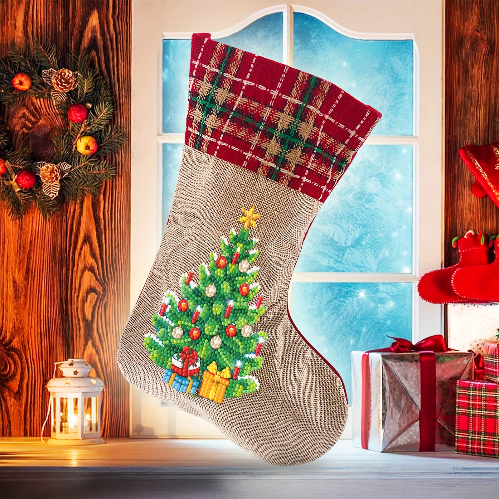 1pc, Christmas Decorative Socks Candy Packaging Ziplock Bag Creative  Holiday Gift Bag, Scene Decor, Festivals Decor, Room Decor, Home Decor,  Offices D