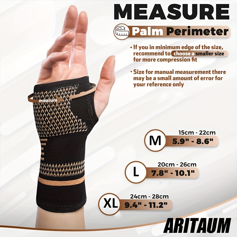 Copper Wrist Compression Sleeves Elastic Wrist Support - Temu Canada