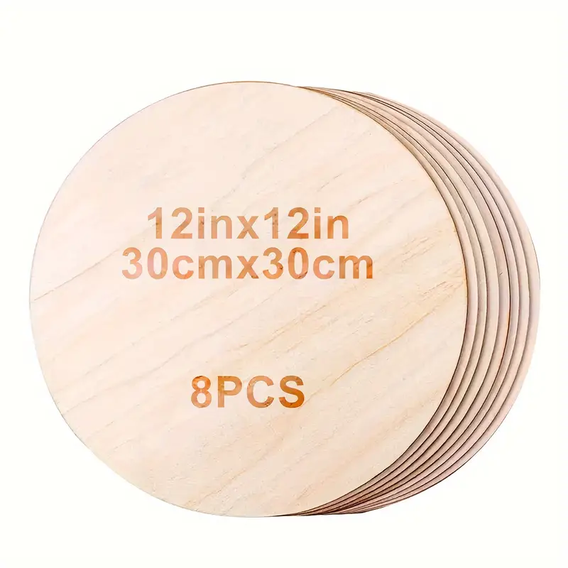 2pcs/4pcs/8pcs Wood Rounds For Crafts, 12 Inch Wood Rounds For Crafts  Wooden Cuts, Door Hangers, Door Design, Wood Burning