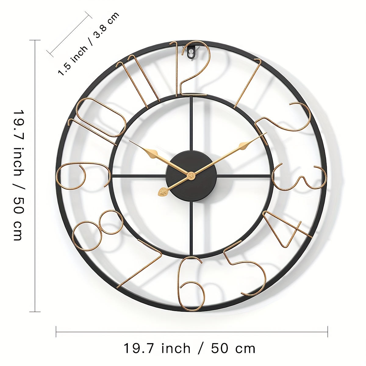 1 Pezzo Di Decorazione Per Orologio Da Parete Grande Nero - 50,04 Cm  Orologi Da Parete Moderni Quasi Silenziosi Orologi Da Parete Classici  Antichi In