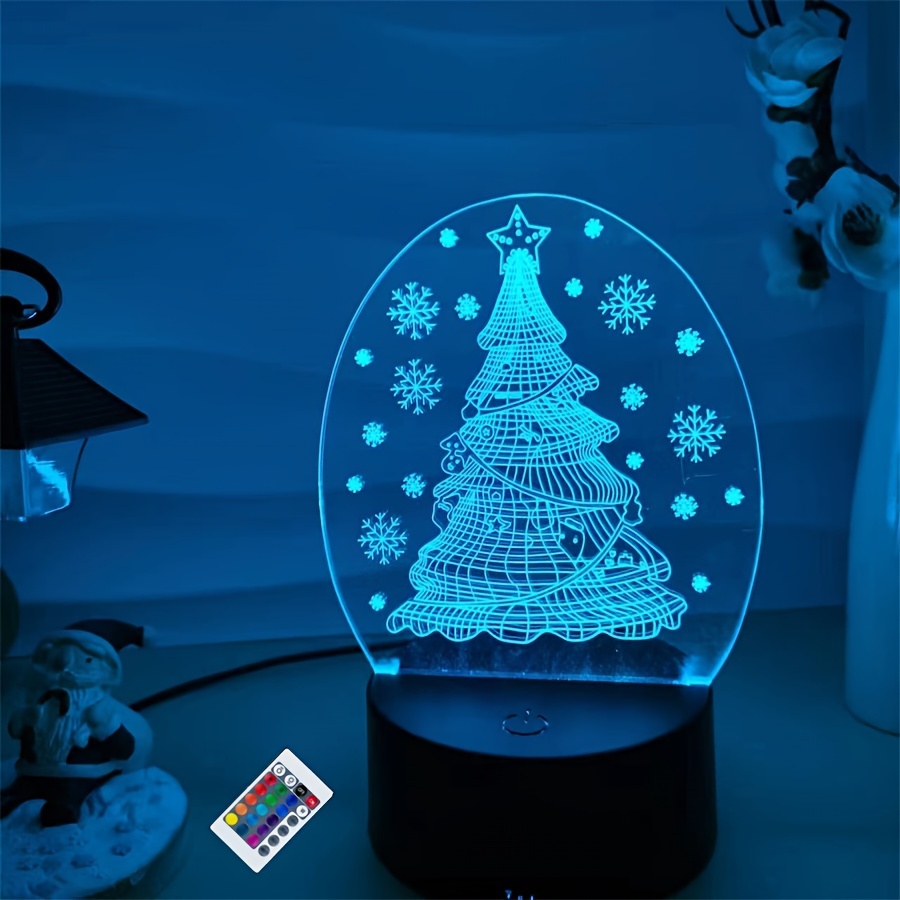 3d Christmas Tree Night Light, With Touch & Remote Control, 16-color  Changing Ambient Light, For Bedroom, Nursery, Living Room, Luminous Gift  For Women, Teens, Boys, Girls Perfect For Birthdays And Holidays 