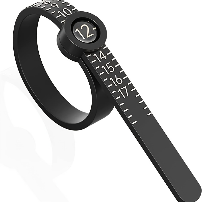 Black Plastic Ring Sizer Measure Sizes 1 17 Finger Gauge - Temu