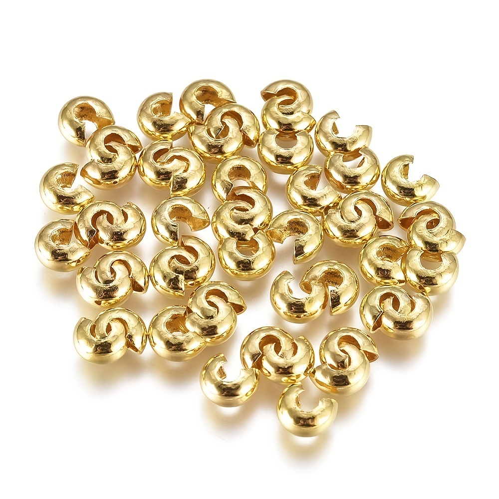 100 3mm Crimp Bead Covers Silver Plated Brass 