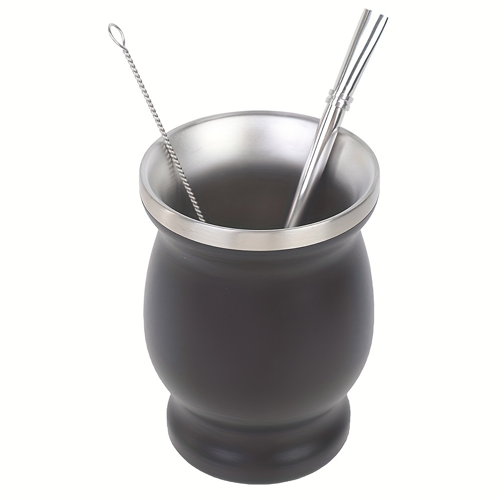 Cuopru Yerba Mate Cup and Bombilla Set - The Yerba Mate set includes a  Modern Mate Cup, Yerba Mate Shaper set, Bombilla Mate (straws) and a  cleaning