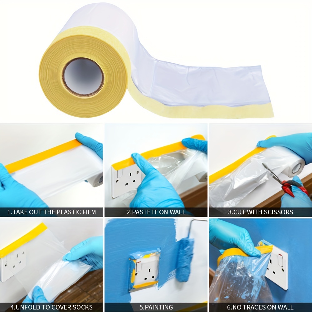 Pre taped Masking Paper For Car And Drape Painters Paper - Temu