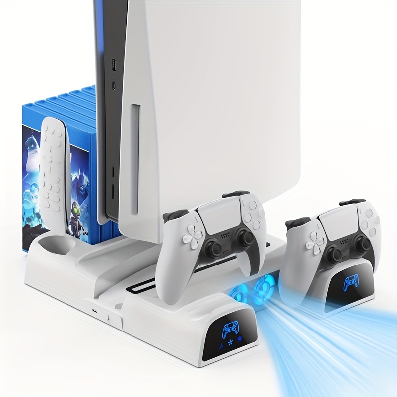 Estación de enfriamiento del soporte de accesorios Ps5, estación de carga  del controlador Psvr2, soporte para auriculares de gafas VR2, para disco PS5,  ediciones digitales