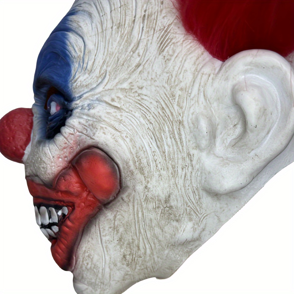 Bingirl Halloween Clown Masque En Latex Avec Perruque Rouge Couvre