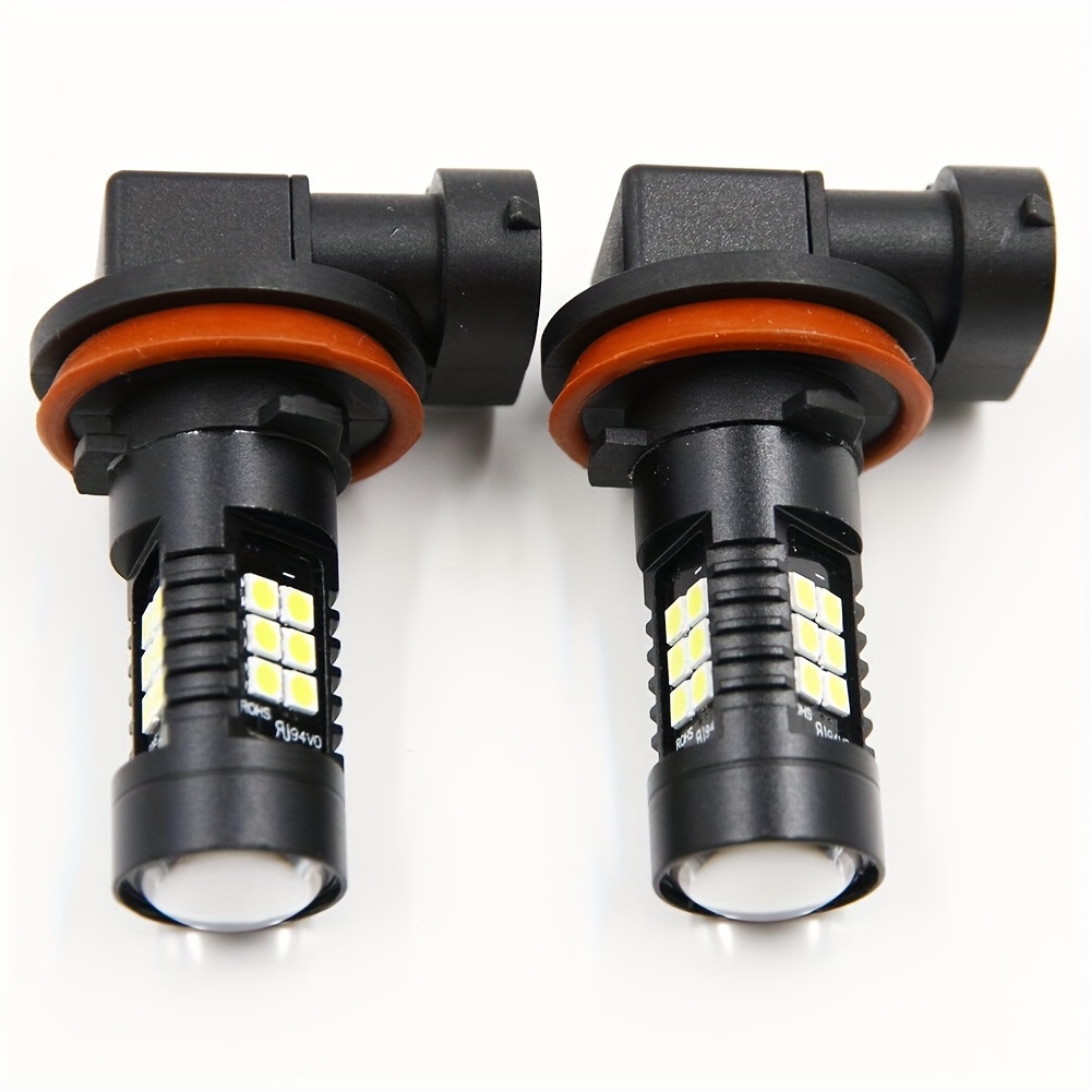 TEMU 2pcs H11 H8 H9 Led Fog Light Bulbs Auto Car Driving Lamp 6000k Super White Drl Lamp