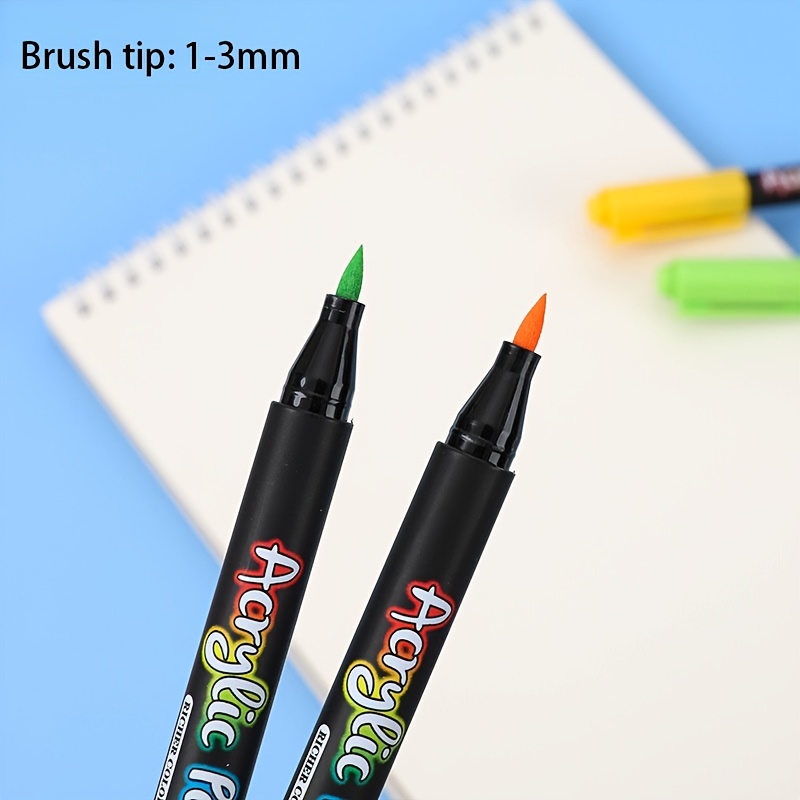 Guangna 12 Colors Dual Tip Acrylic Paint Markers, Paint Markers