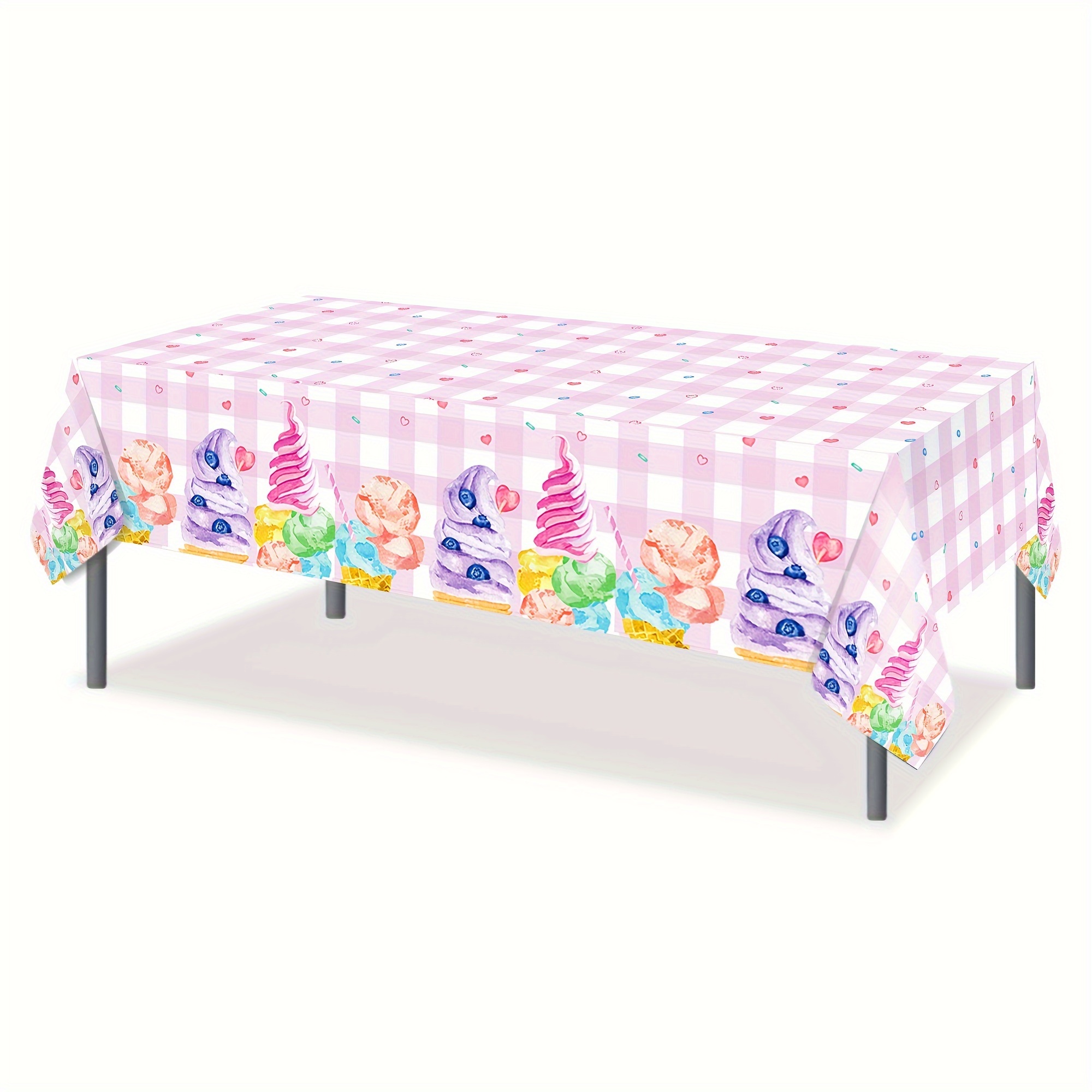 Set, forniture per feste, forniture per feste di gelato colorato, bicchieri  usa e getta opzionali, piatti, tovaglie, striscioni, toppers per torte  forniture per decorazioni per feste, forniture per feste di compleanno,  decorazioni