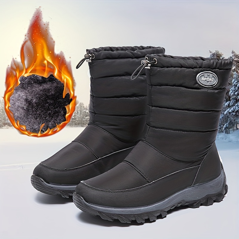 Botas de nieve cálidas para mujer, botines cómodos con cordones,  impermeables, talla 36-42, Invierno - AliExpress