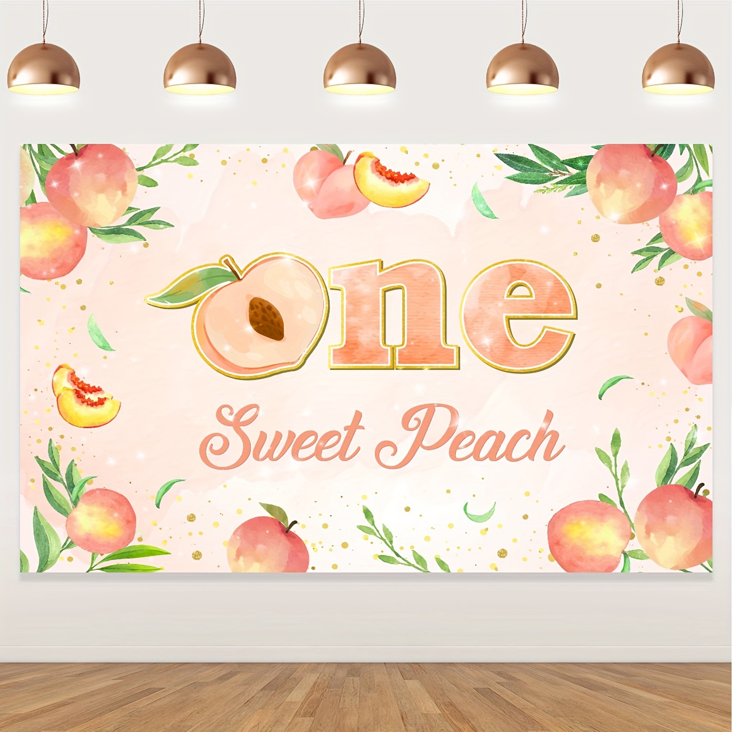 1st Birthday Backdrop Girl One Sweet Peach Girl One Birthday