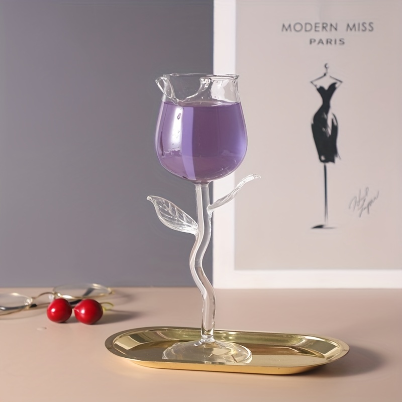Red Wine Glass,rose Flower Shape Wine Glass,cocktail Wine Juice Goblet , fancy Red Wine Goblet,wine Cocktail Glasses ,wine Glass Party Set