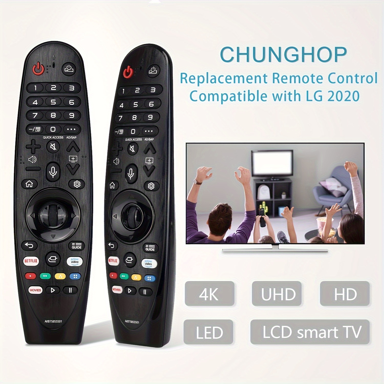 Télécommande universelle pour LG Smart TV, compatible avec tous les modèles  de TV LG LCD, LED, OLED, UHD, HDTV 3D 4K, remplacement pour télécommande