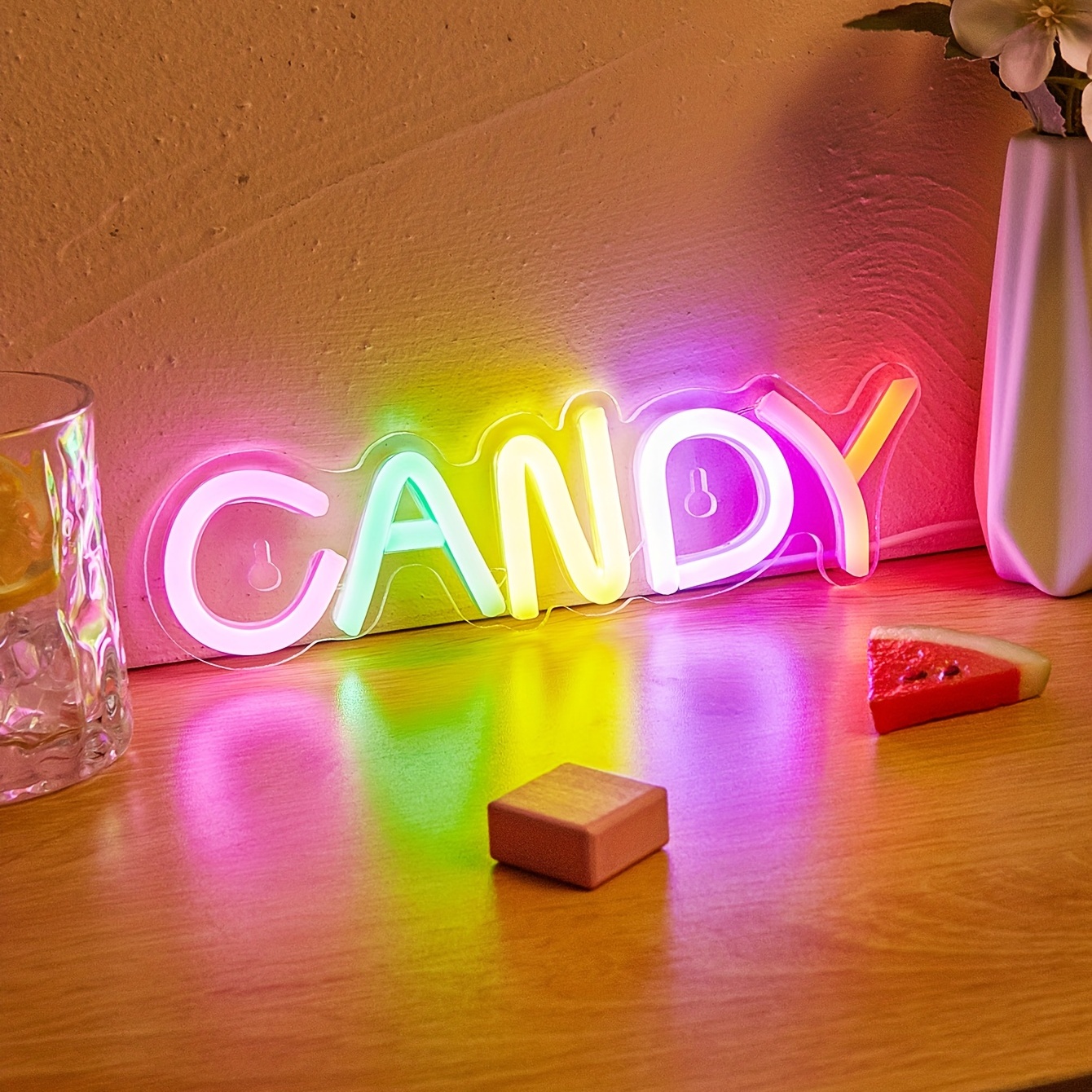 1 Stück Candy Led Neonschild Wand Tischdekoration - Temu Austria