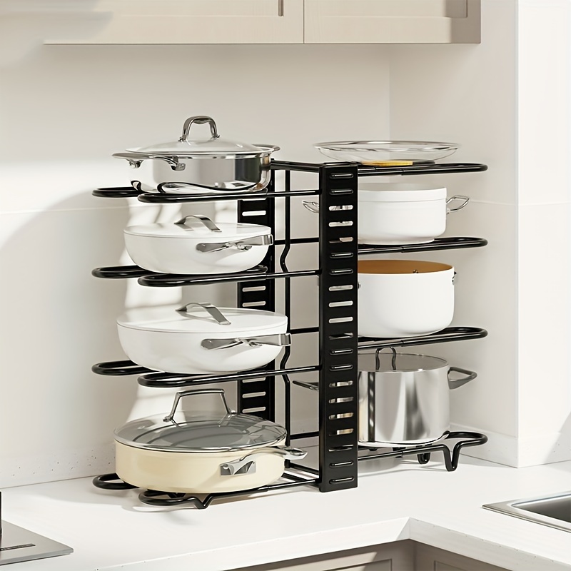 Pan And Pot Organizer For Cabinet Heavy Duty Pot Lid Rack - Temu