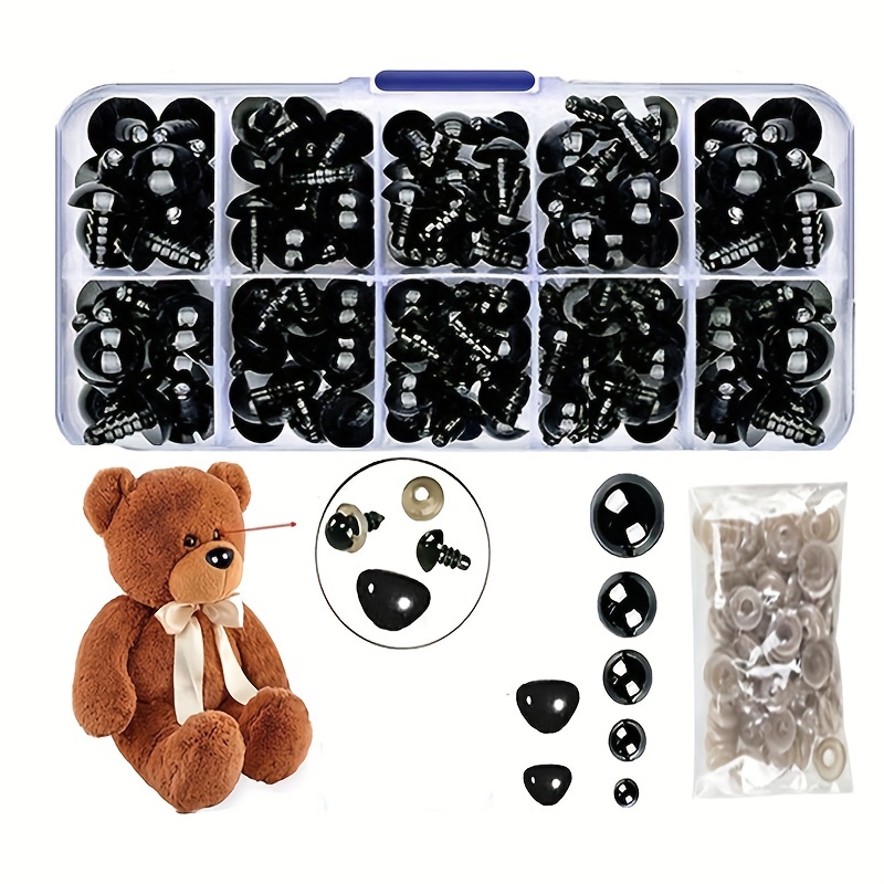 80-pack Plastic Safety Eyes and Noses Plush Animal Making Doll Eyes with  Washers