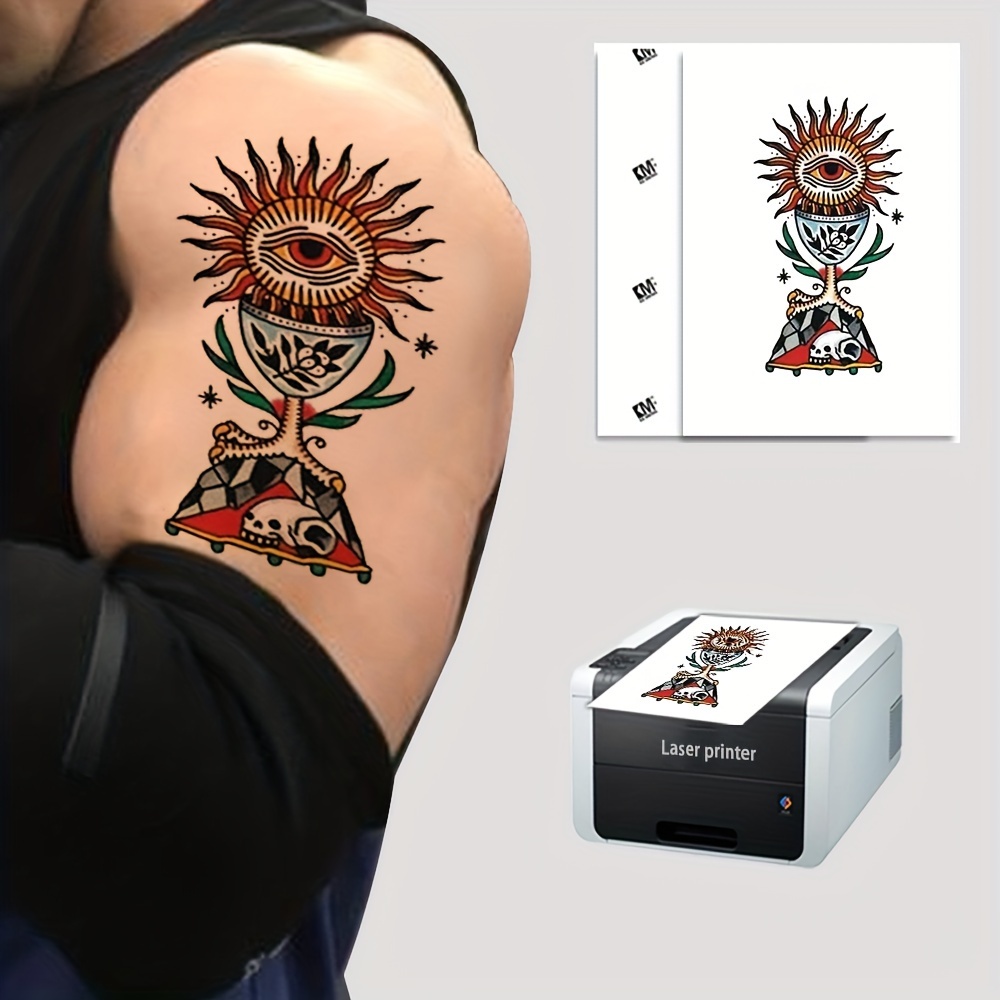 Tattoo Transfer Paper, 100 PCS Tattoo Stencil Paper, 4 Layers 8.5 X 11 A4  Size Tattoo Thermal Stencil Paper Kit For Tattoo Beginners Tattoo Supplies