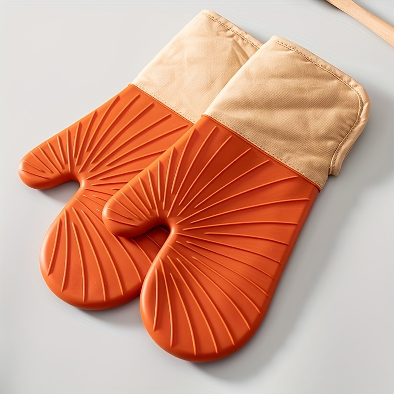 Silicone Oven Mitts Simple Mixed Material Short Heat - Temu