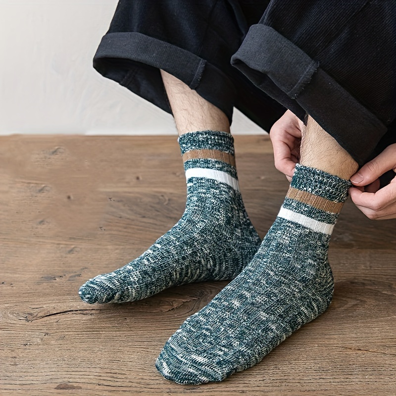 Christmas Autumn Winter Twist Snowflake Fawn Socks Knitted - Temu