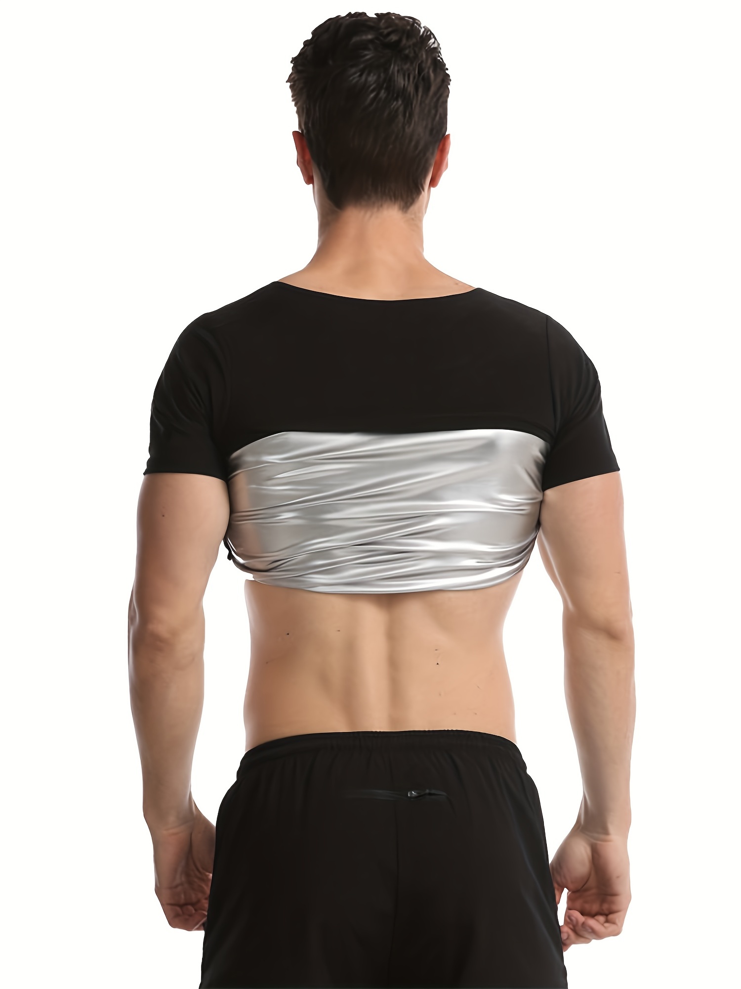 T-shirt Da Sauna Per Sudore A Compressione Da Uomo, T-shirt Aderente  Aderente Per Body Shaper Atletico Medio Elasticizzato Per Palestra Fitness