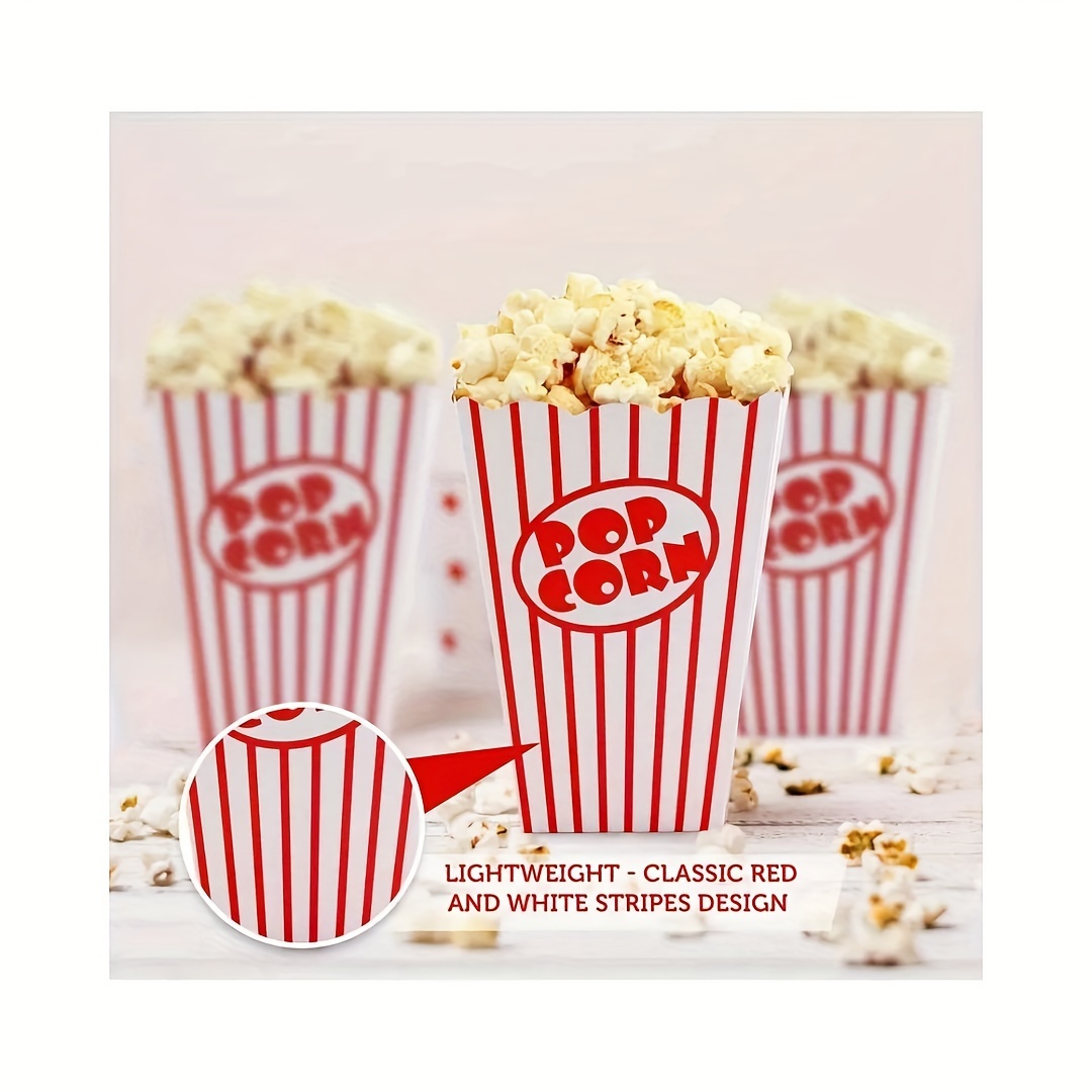 MT Products Cajas de palomitas de maíz para fiestas o noches de cine, 1.25  onzas (paquete de 50), cubos de palomitas de maíz #3 con tapa cerrada