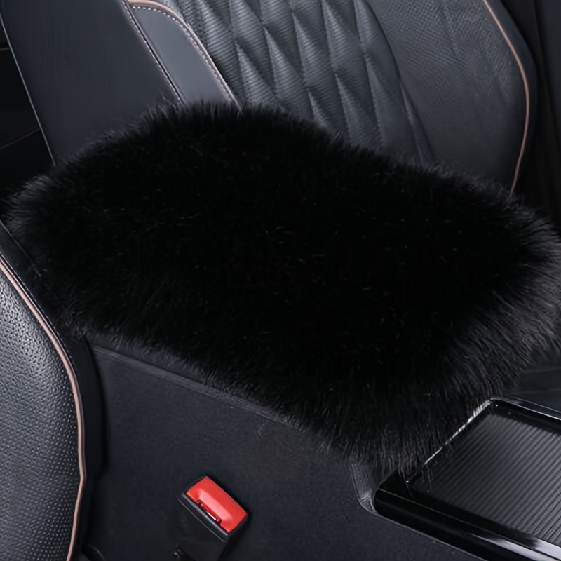 Car Armrest Box Mat Winter Plush Thickened Warm Winter - Temu