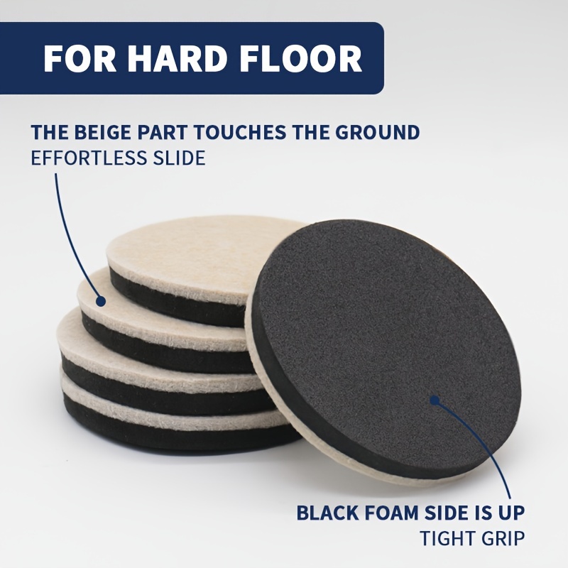 16 Pcs Furniture Sliders, Reusable Heavy Furniture Movers, 3.5inch Round Furniture  Sliders, Furniture Moving Kit for Carpeted and Hard Floor Surfaces Felt  Pads Sliders, Suitable for All Furniture 