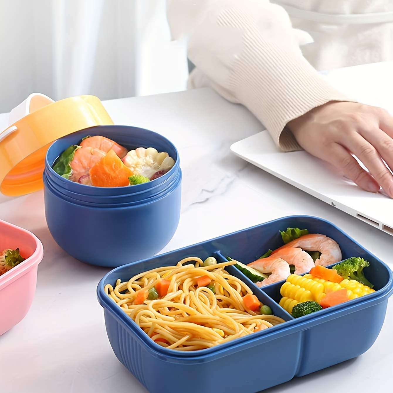 Multi-color Reusable Bento Box With Tableware, Square Microwave Bento Box,  Leak Proof Food Container, Outdoor Portable Bento Box, Suitable For  Teenagers And Office Workers In Schools, Cafeterias, Off Campus, Kitchen  Supplies 