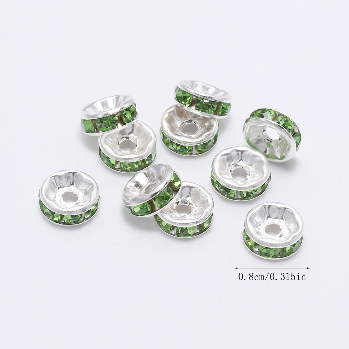 Rhinestone Inlaid Rondelle Round Loose Spacer Beads Crystal - Temu