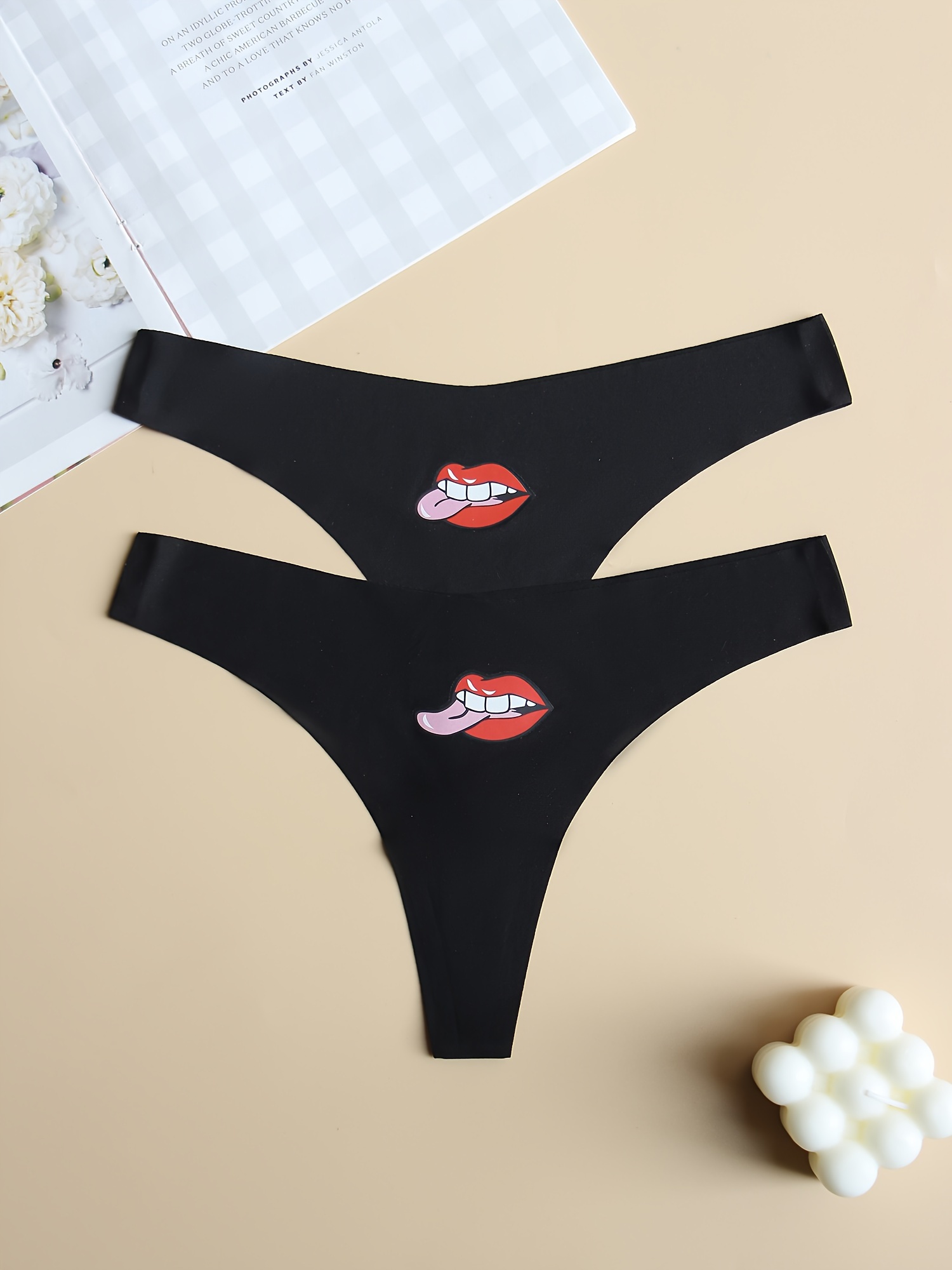 Funny 'Please Charge' Print Sexy Panties for Women,Cartoon Stretch Soft  Seamless Bikini Panties Briefs