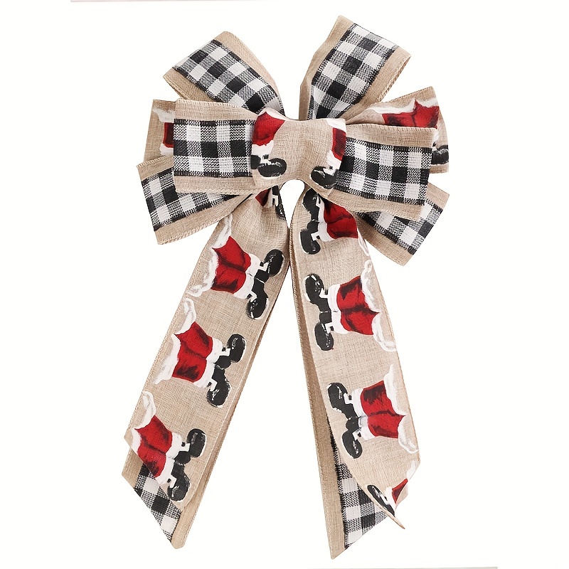 Regency International 16x10 Double Plaid Bow Ornament