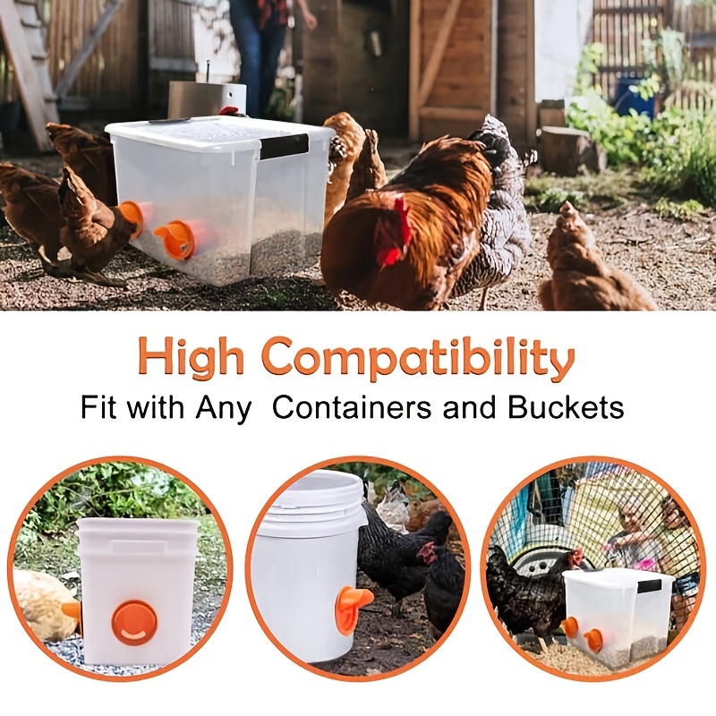 UISEBRT Mangeoire à poulets pour aliments de 5 kg Mangeoire automatique  pour volailles Mangeoire automatique pour poulets anti-rats avec pédale  d'ouverture automatique et couvercle étanche