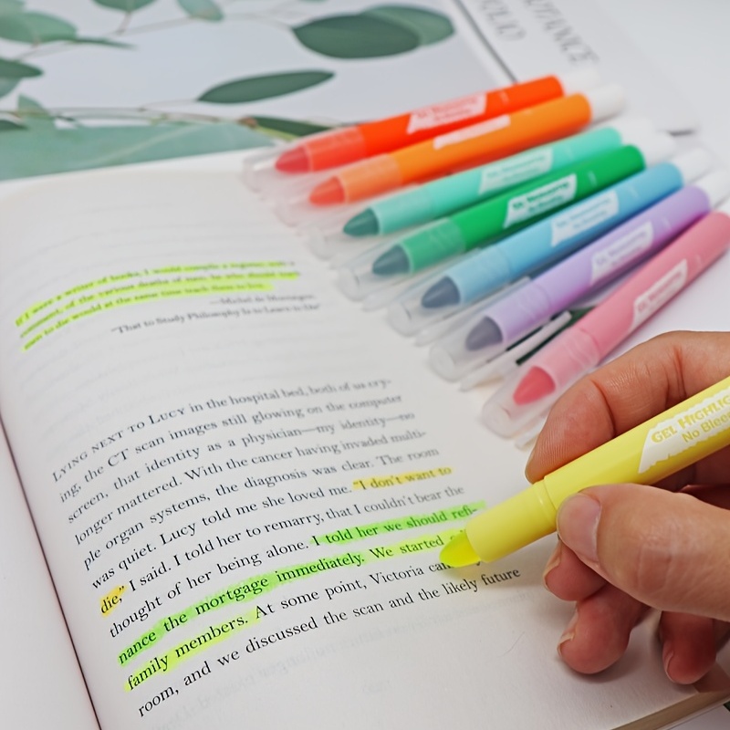 8pcs Neon Bright Gel Highlighter Pens No Bleed Through, No Smear, For  Journaling, Study