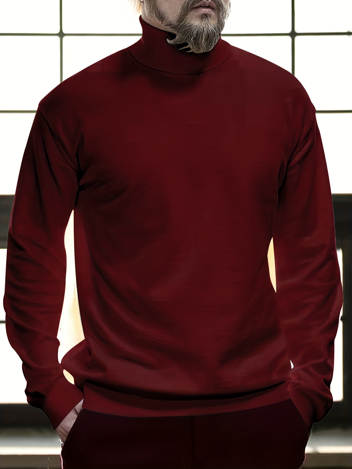 Pull Sun Mountain Homme Seconde Couche, Manches Longues, Taille L, Marron/noir