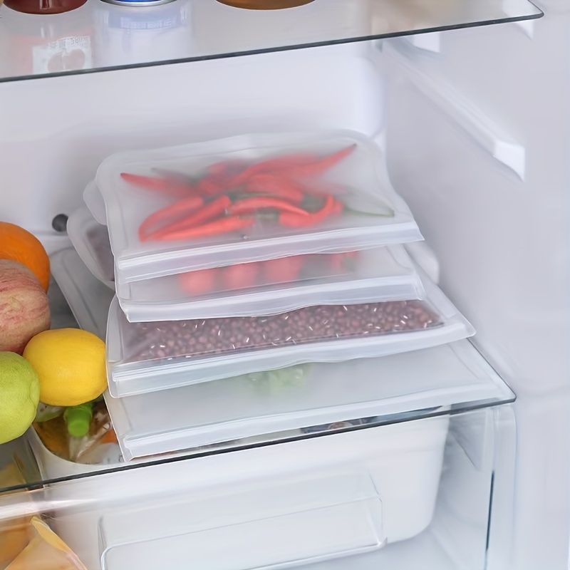 1pc Plastic Food Storage Bag, Reusable Silicone Freezer Fresh-Keeping Bag  Container, Refrigerator Sealed Storage Bag