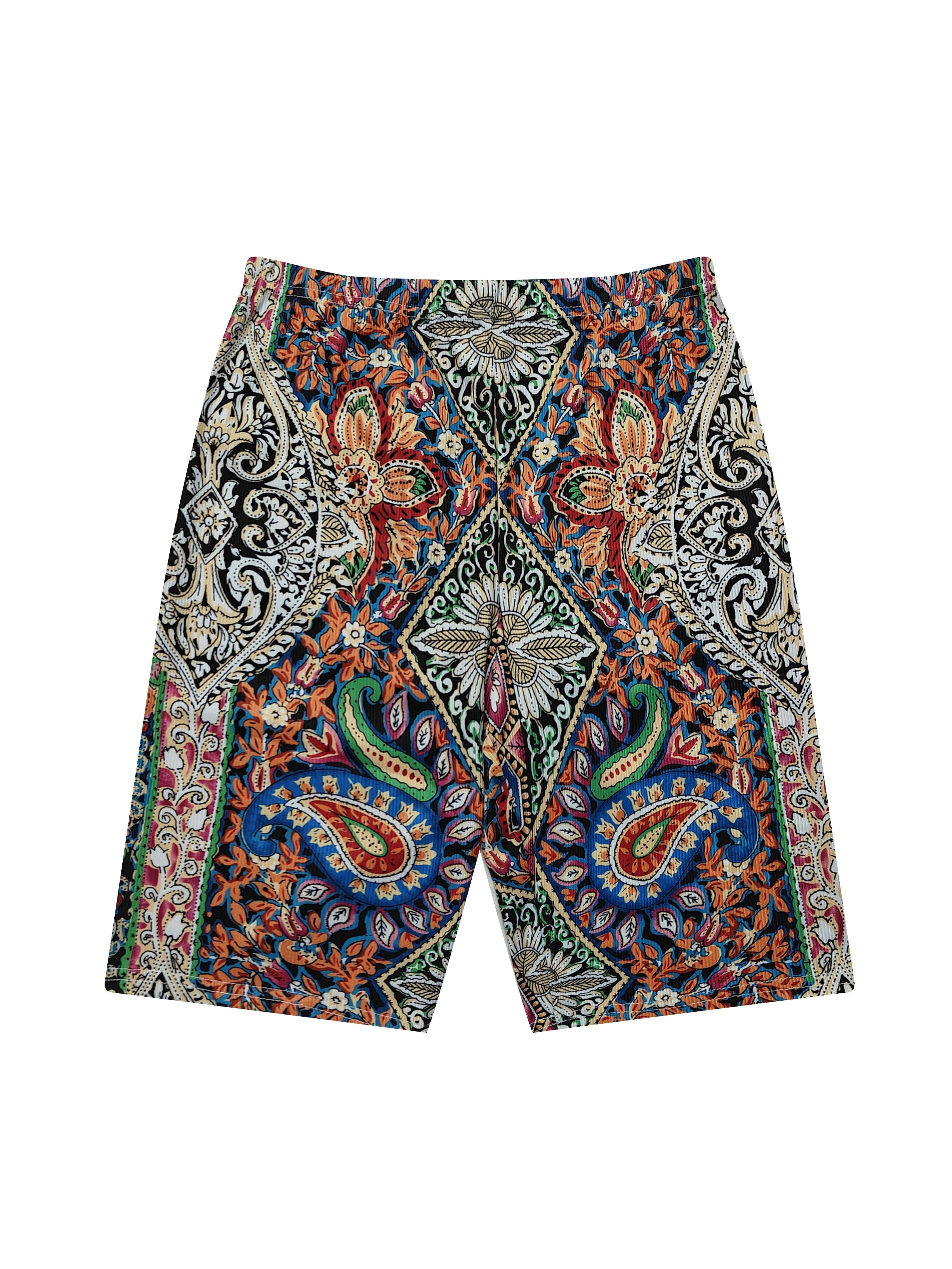 Paisley Print Boho Style Fitness Yoga Shorts Butt Lift Tight - Temu