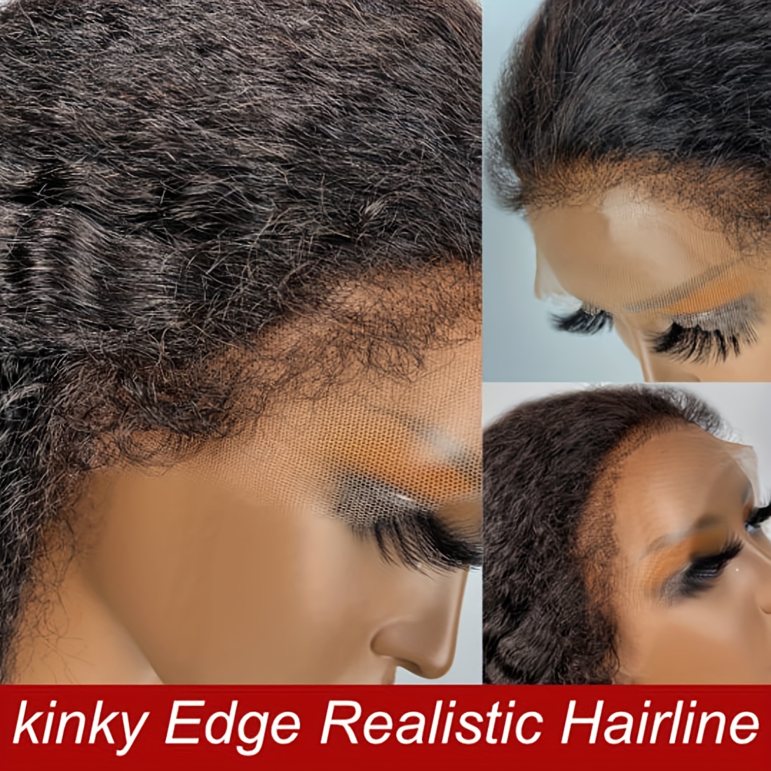 4C Kinky Edges Baby Hair Onda De Água Peruca De Cabelo - Temu Portugal