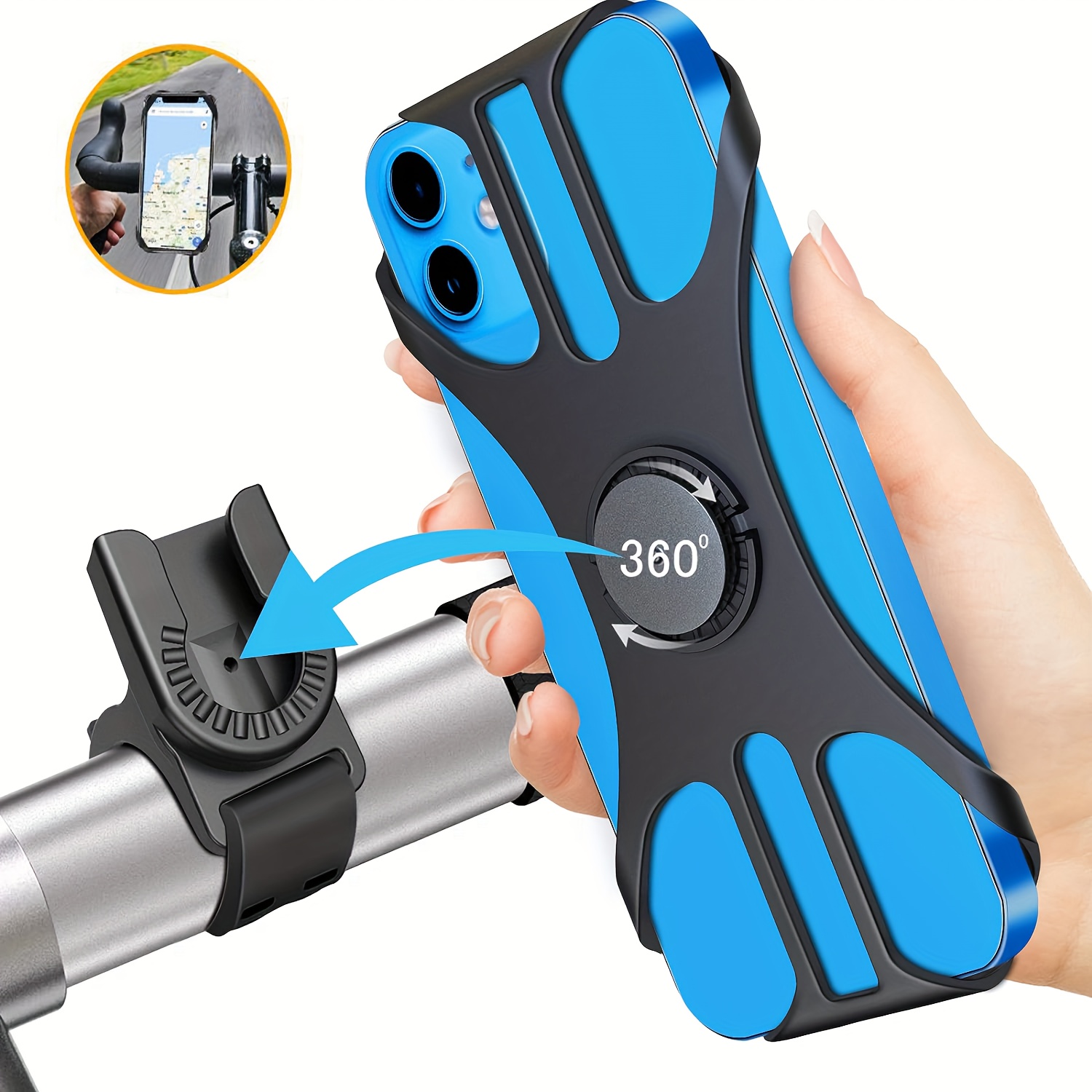 GUB Metal Motorcycle Phone Mount 360°Rotating All-Aluminum Alloy Bike Phone  Mount, Universal Handlebar Bicycle Cell Phone Holder Suitable for iPhone