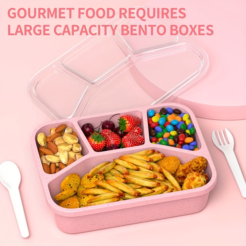 Japanese Style Wheat Straw Bento Box Lunch Box Three - Temu